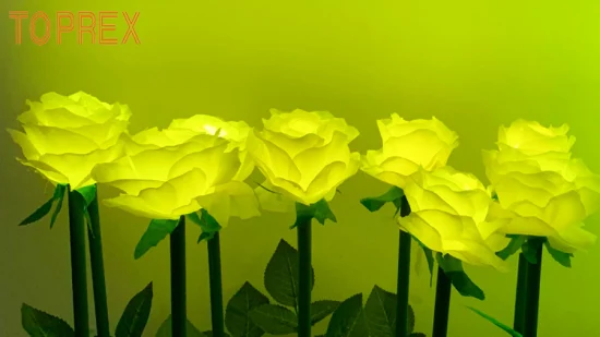 정원 조명 결혼식은 장식적인 방수 야외 인공 LED 장미 꽃 줄기를 선호합니다